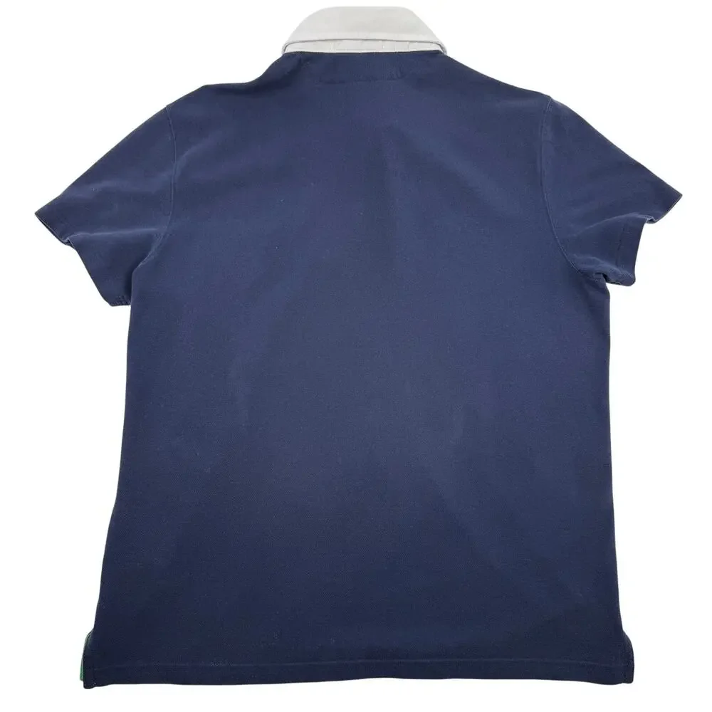 Vtg Polo Ralph Lauren Custom Fit Polo Shirt XL Navy Cotton Preppy Classic Y2K